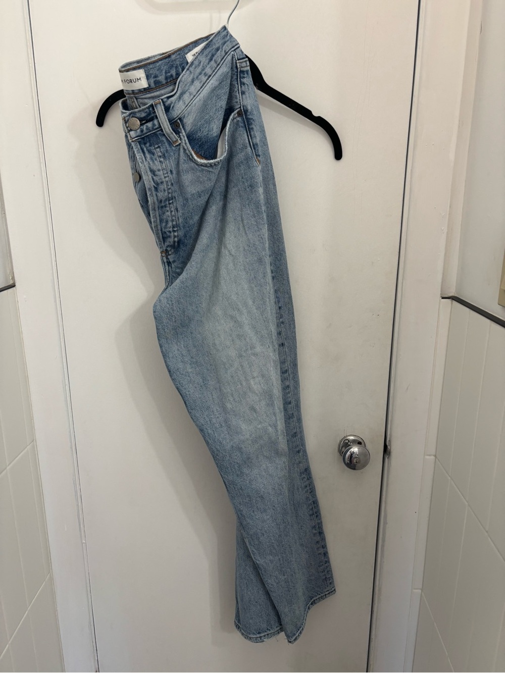 Denim Forum Light Blue Straight-Leg Jeans